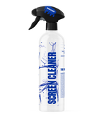 Close-up van Liquid Rebel Screen Cleaner: milde reiniger voor beeldschermen en interieurdelen zoals kunststof en leer. Zorgt voor een streeploze finish, verwijdert glans van stuurwielen en laat een aangename geur achter. Perfect voor touchscreens en pianolak.