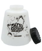 Close-up van de Liquid Rebel Foam Cannon Replacement Bottle, een doorschijnende 1.2L fles met brede hals en lekvrije schroefdop, compatibel met MJJC Pro V2.